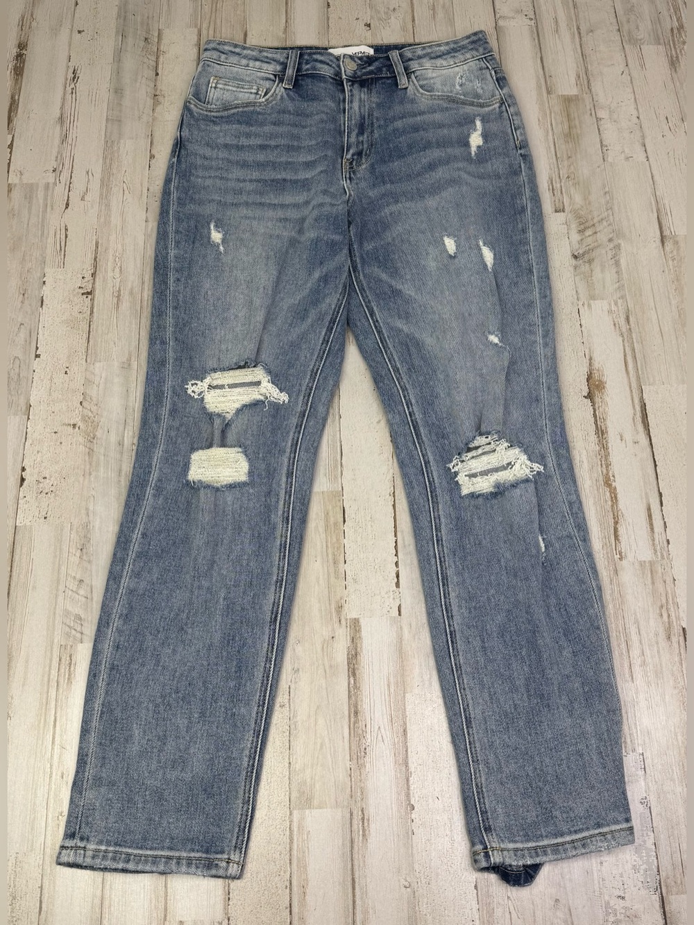 Vervet Straight Leg Blue Jeans 28 (29x29) Mid Rise Distressed